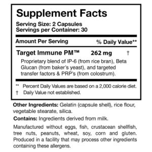 Transfer Factor PlasMyc ingredients